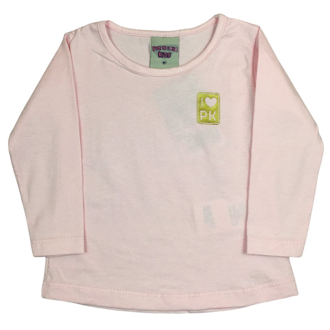 Blusa Bebê Menina I Love Rosa - Pimentinha Kids