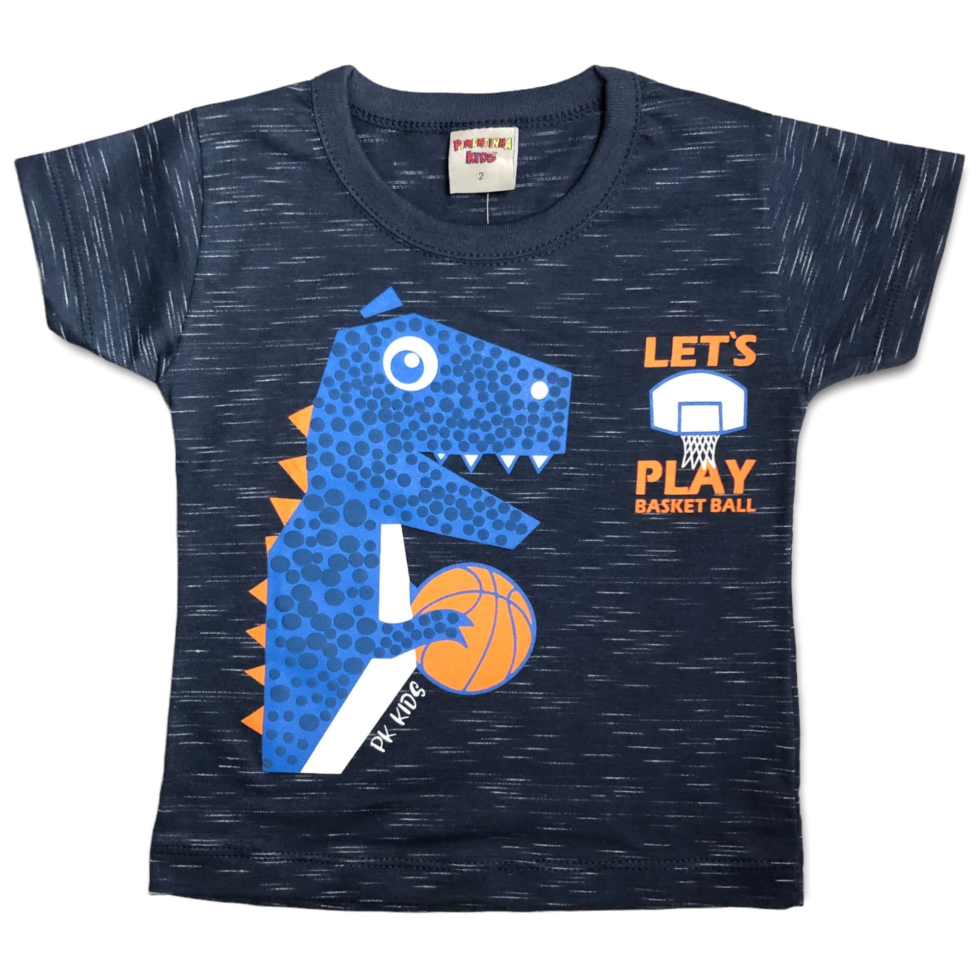 Camiseta Menino Dinossauros Aul Marinho - Pimentinha Kids