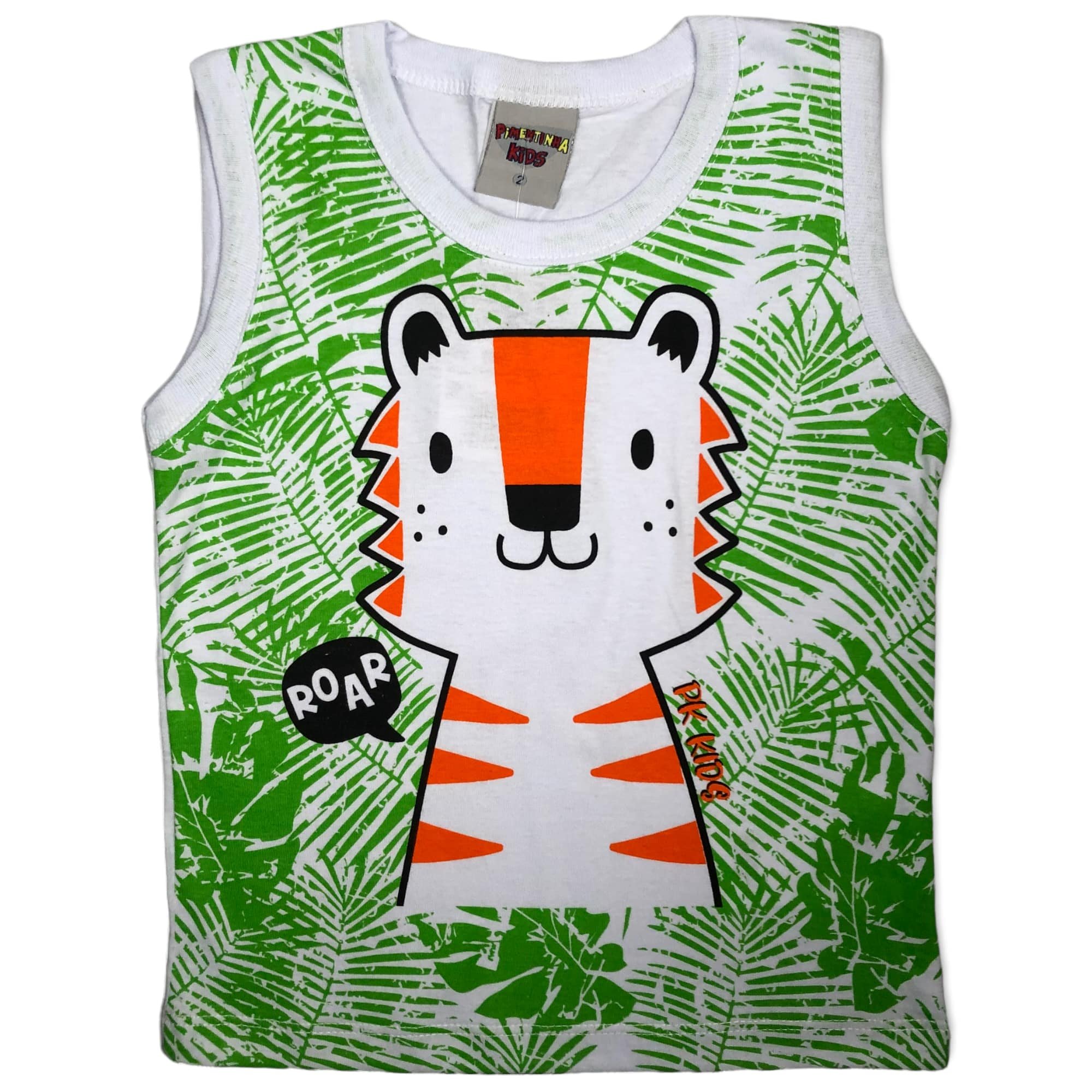 Regata Menino Tigre Roaar Branco - Pimentinha Kids