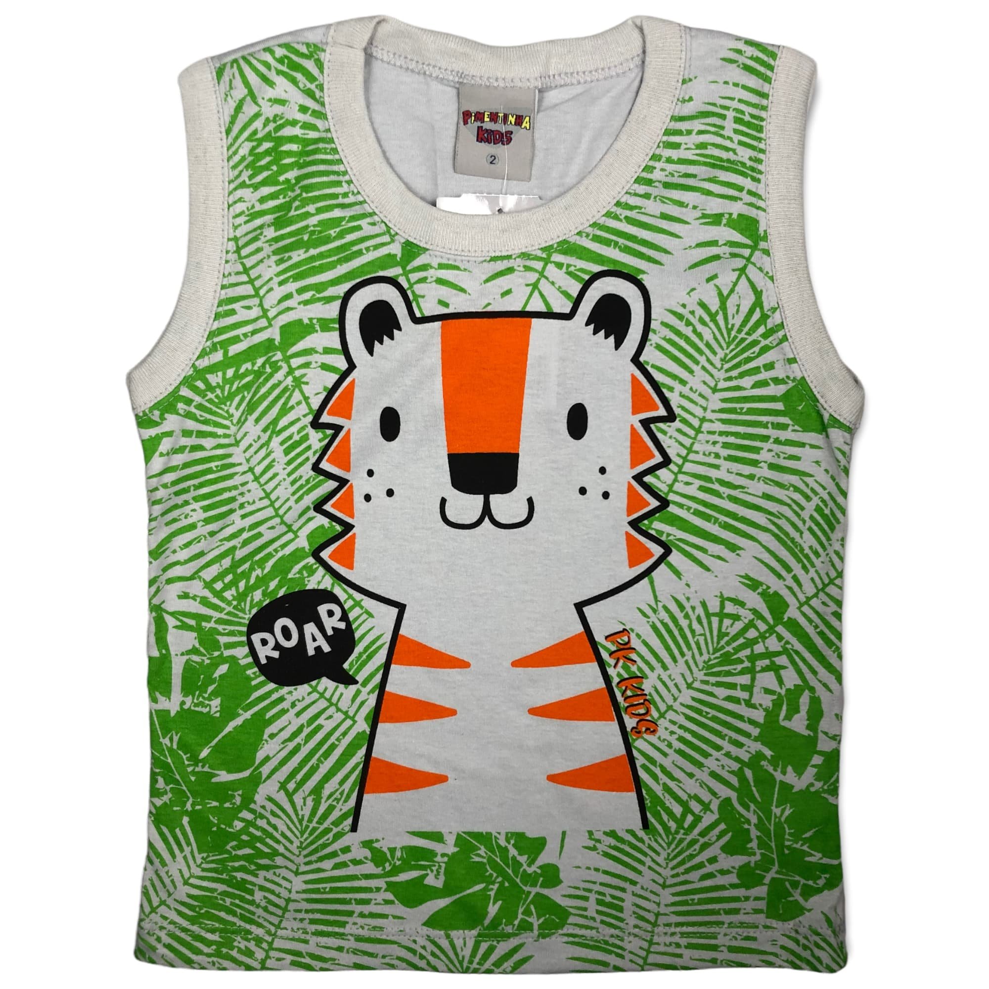 Regata Menino Tigre Roaar Cinza - Pimentinha Kids
