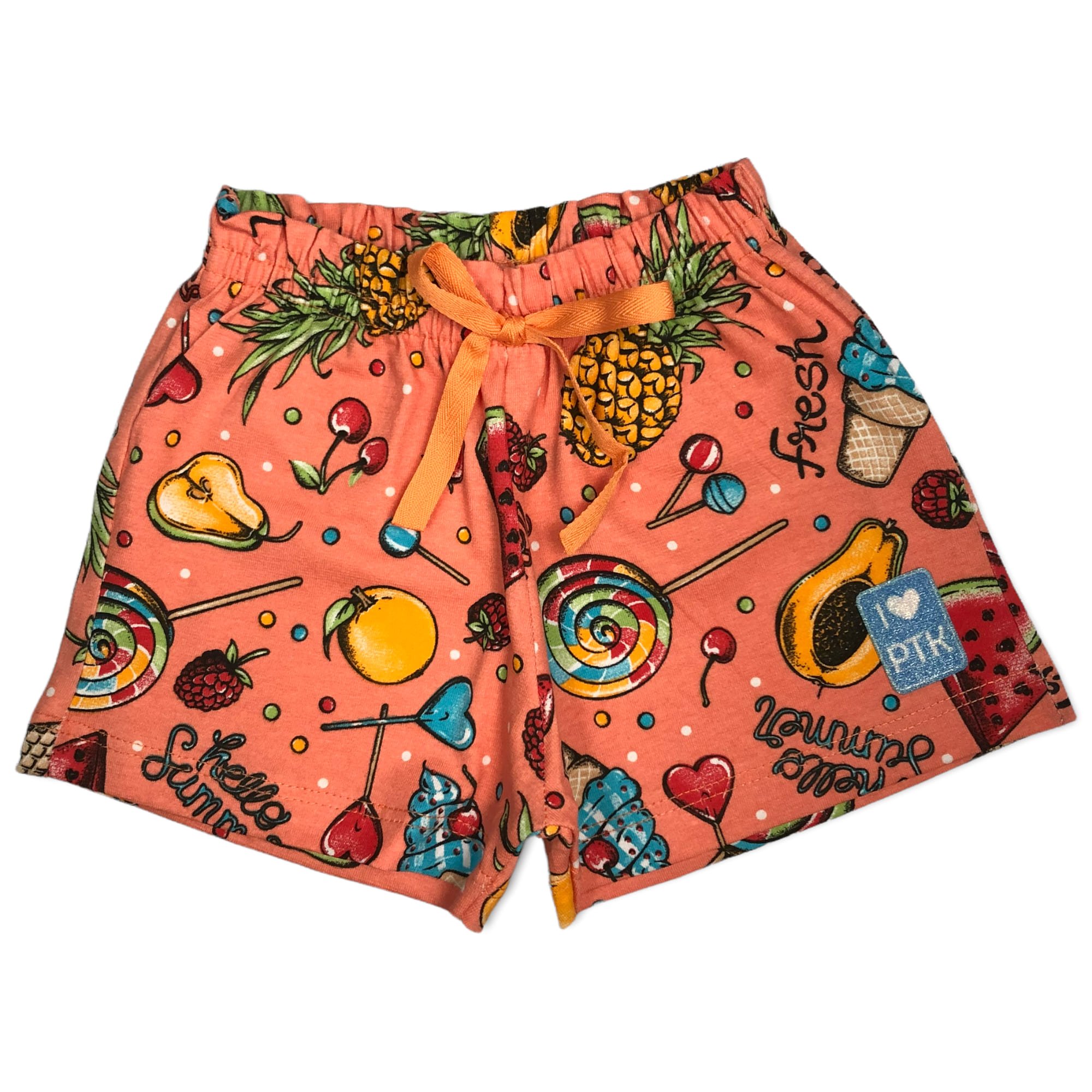 Short Bebê Menina Doces Salmao - Pimentinha Kids