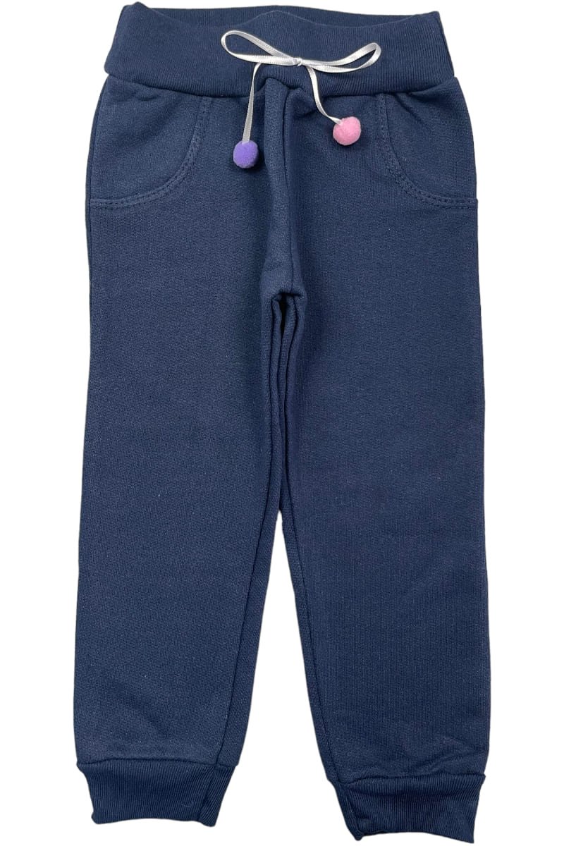 Calça Em Moletom Menina Marinho - Pimentinha Kids