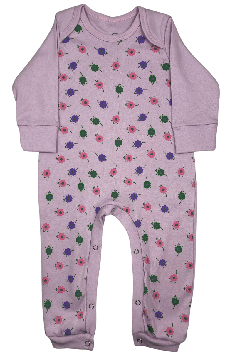 Macacão Bebê Menina Floral Lilas - Orango Kids