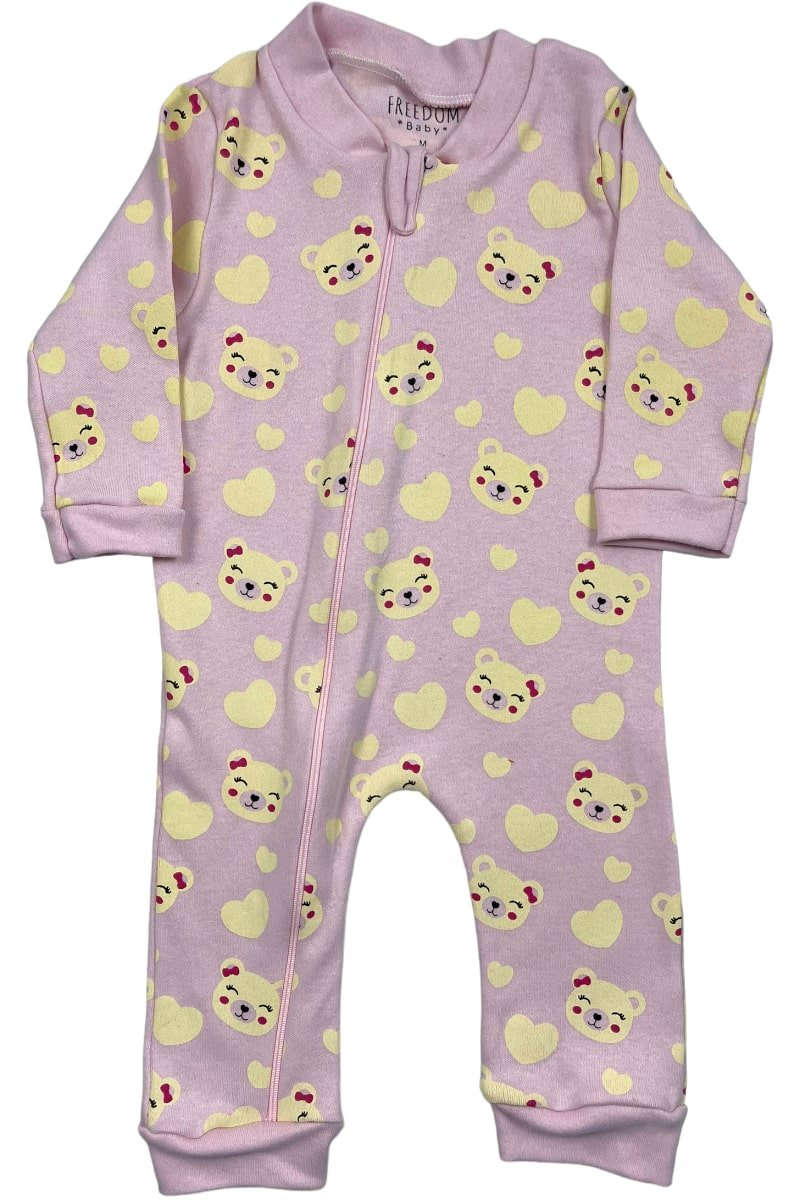Macacão Bebê Menina Ursinha Rosa Freedom Baby