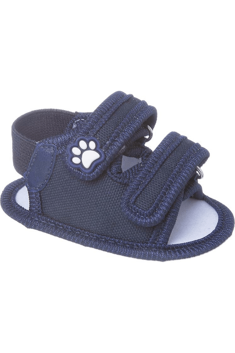 Sandália Para Bebê Com Aplique Azul Marinho - Keto Baby