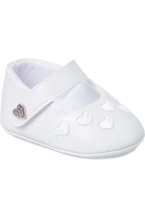Sapatilha para Bebê Menina Perolada Aplique Coracao Keto Baby