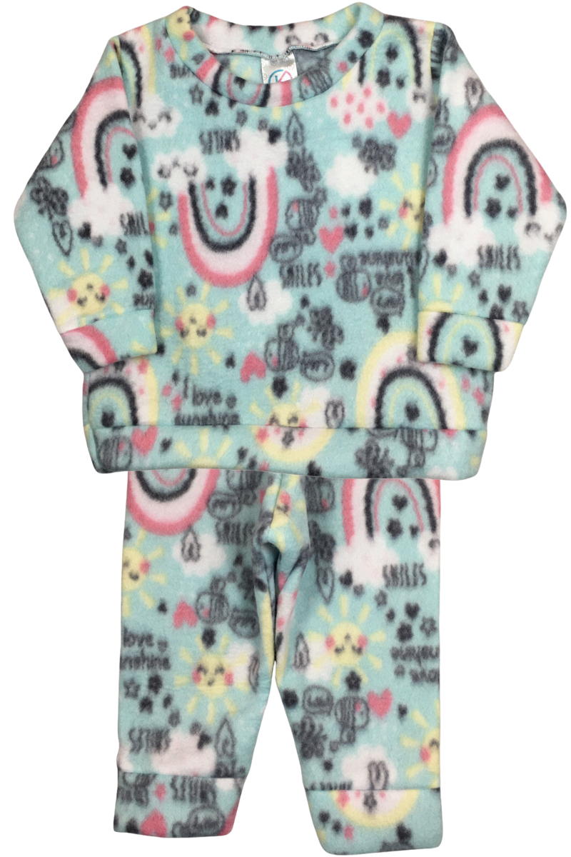 Conjunto Soft Menina Arco Íris Azul Kappes