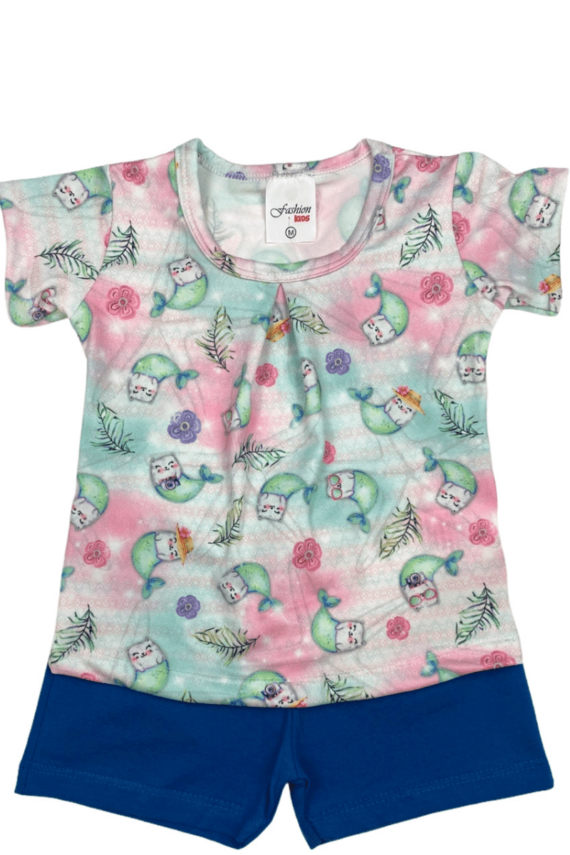Conjunto Bebê Menina Gatinhos Rosa - Fashion Kids