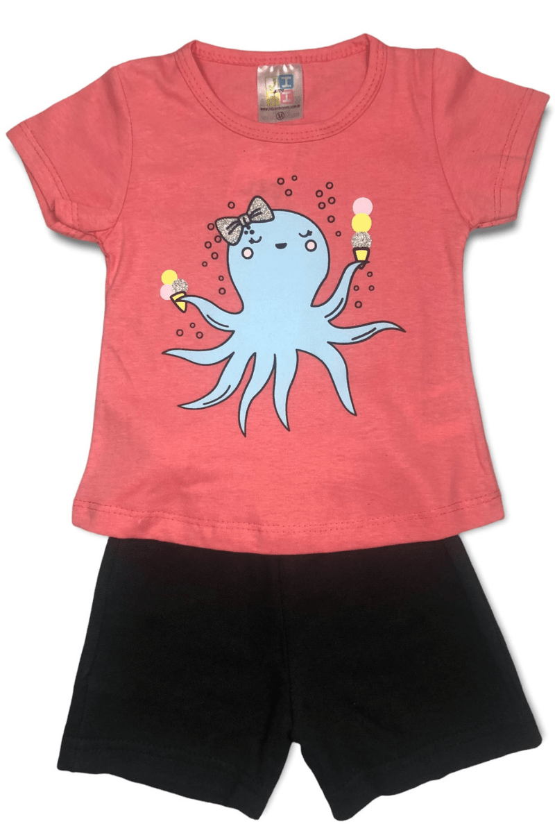 Conjunto Bebê Menina Polvo Concha - Jidi Kids