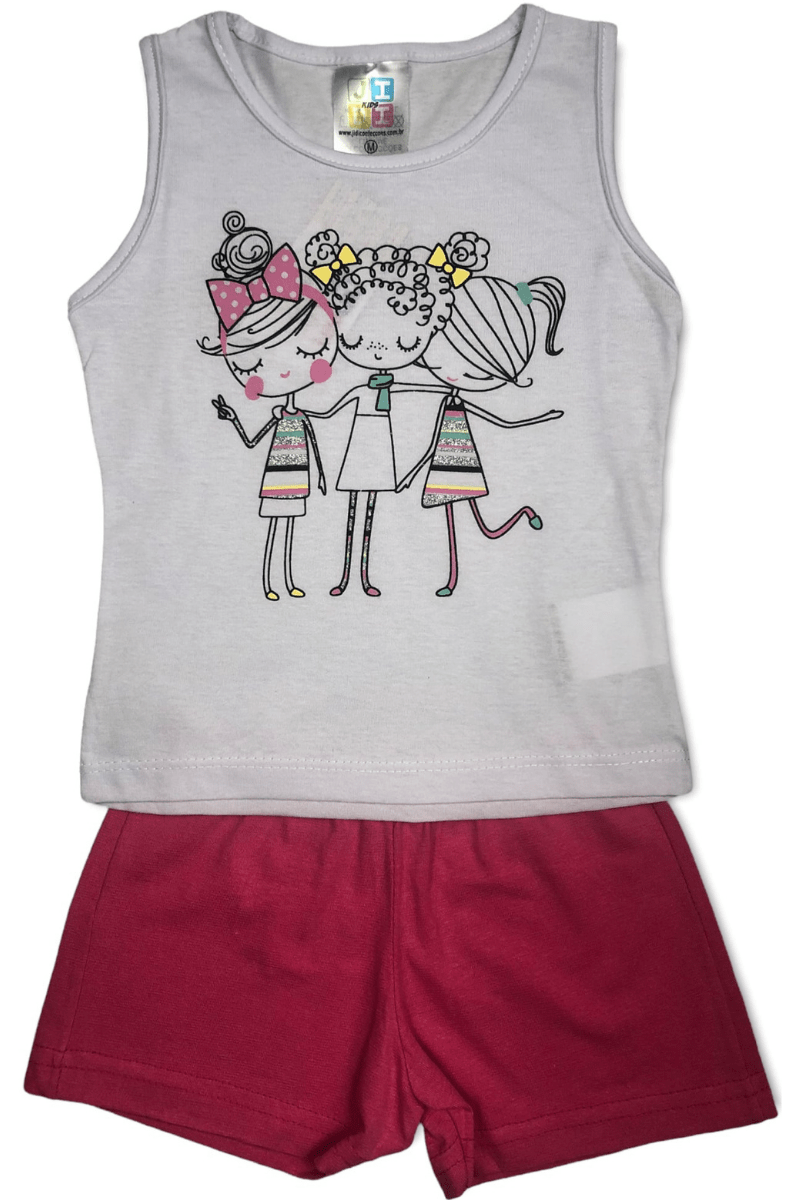 Conjunto Bebê Menina Girls Branco - Jidi Kids