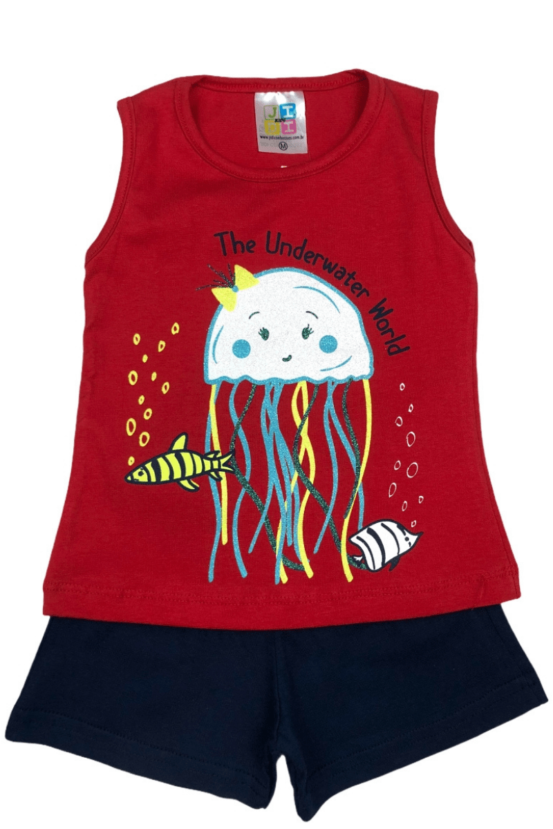 Conjunto Bebê Menina Peixinhos Vermelho - Jidi Kids