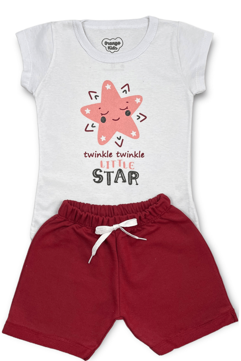 Conjunto Menina Bebê Estrela Branco - Orango Kids