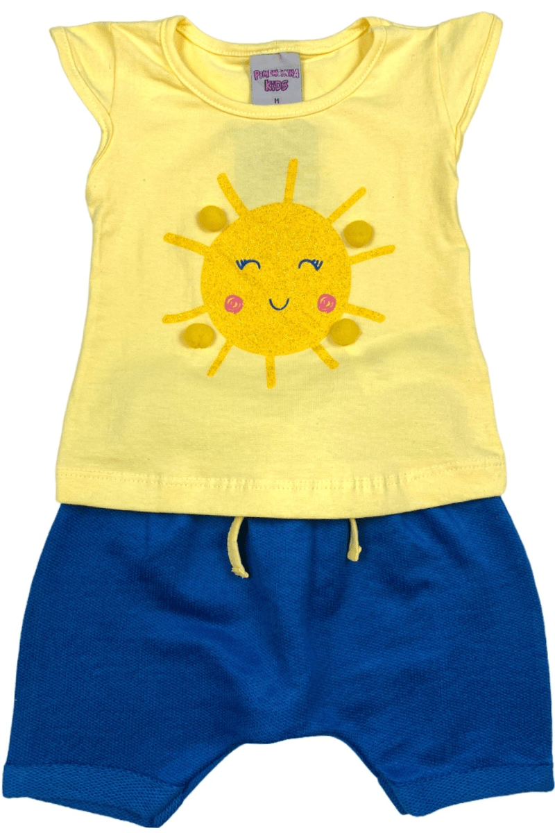 Conjunto Bebê Menina Sol Amarelo - Pimentinha Kids