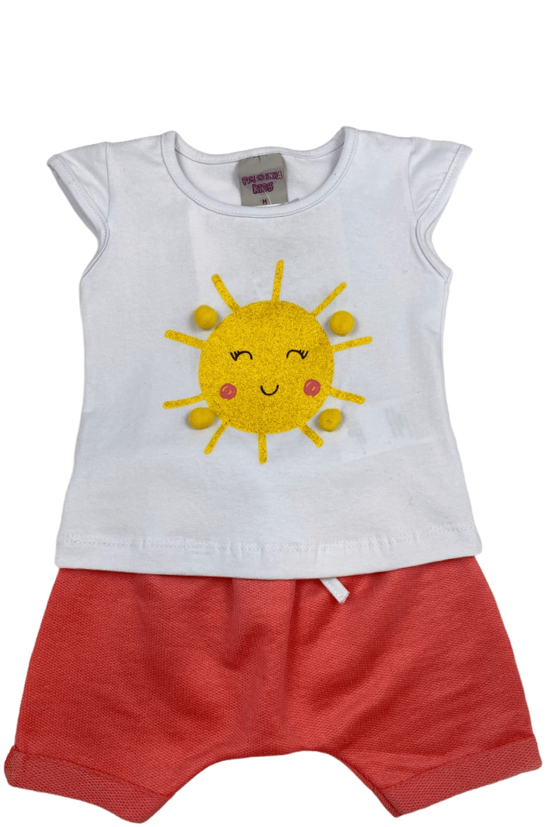 Conjunto Bebê Menina Sol Branco - Pimentinha Kids