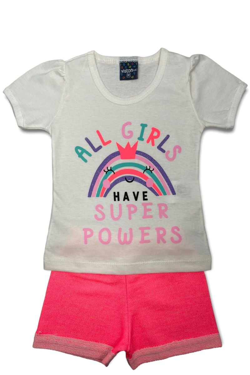 Conjunto Bebê Menina All Girls Off White - Viston Kids