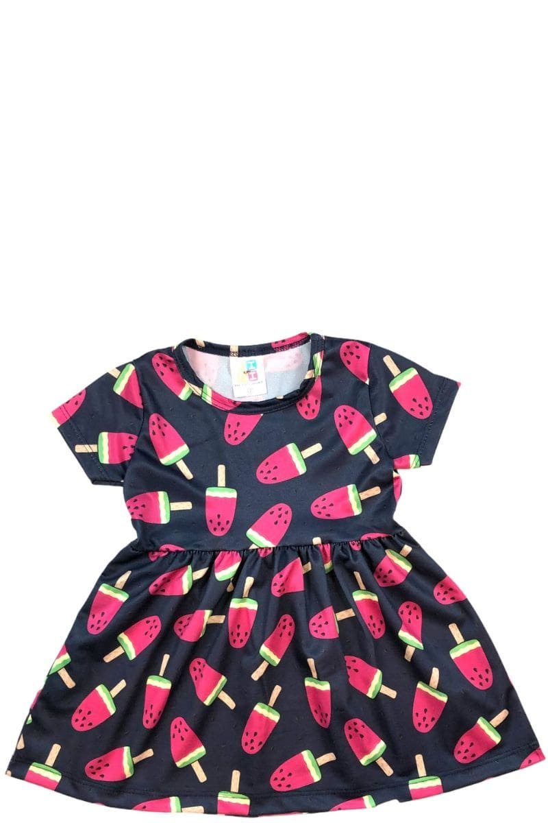 Vestido Bebê Menina Melancias Azul Marinho - Jidi Kids