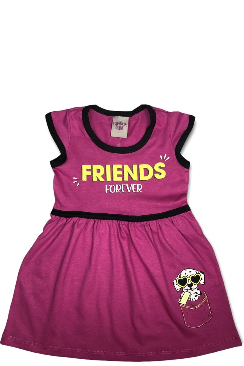 Vestido Menina Friends Forever Pink - Pimentinha Kids