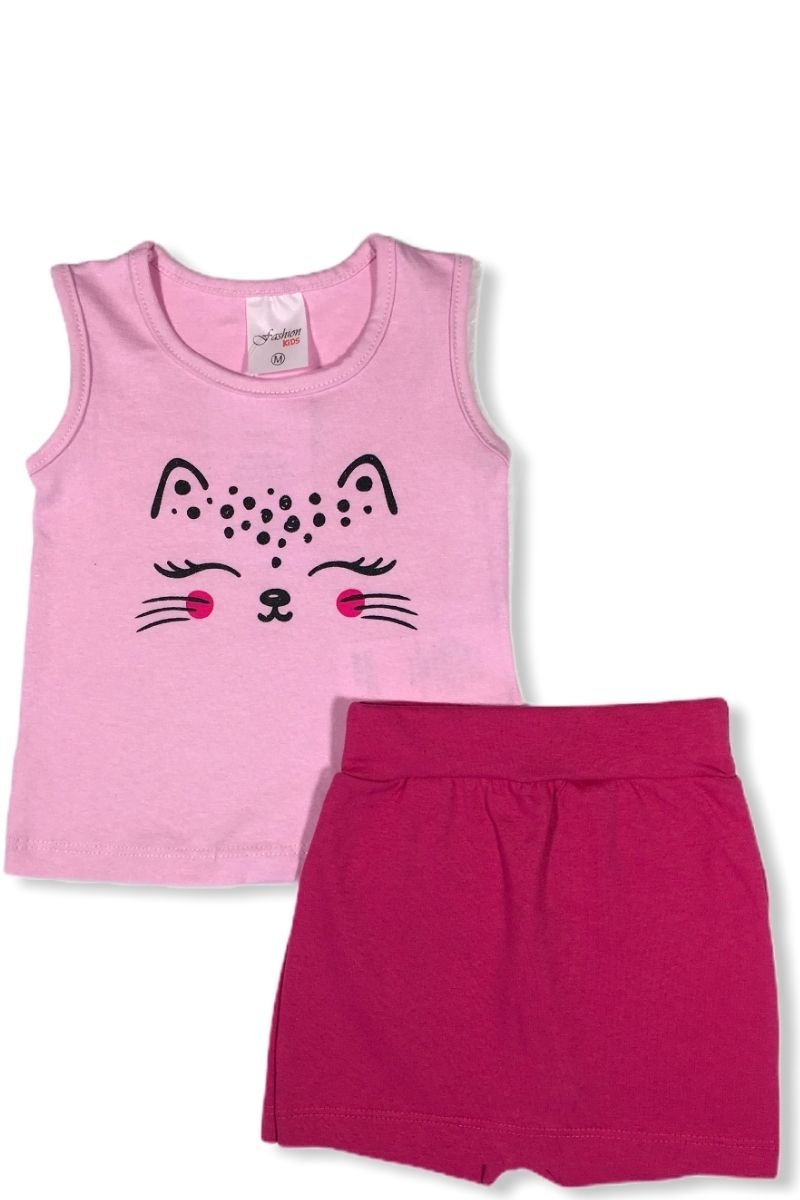 Conjunto Regata Gatinha Com Shot Cotton