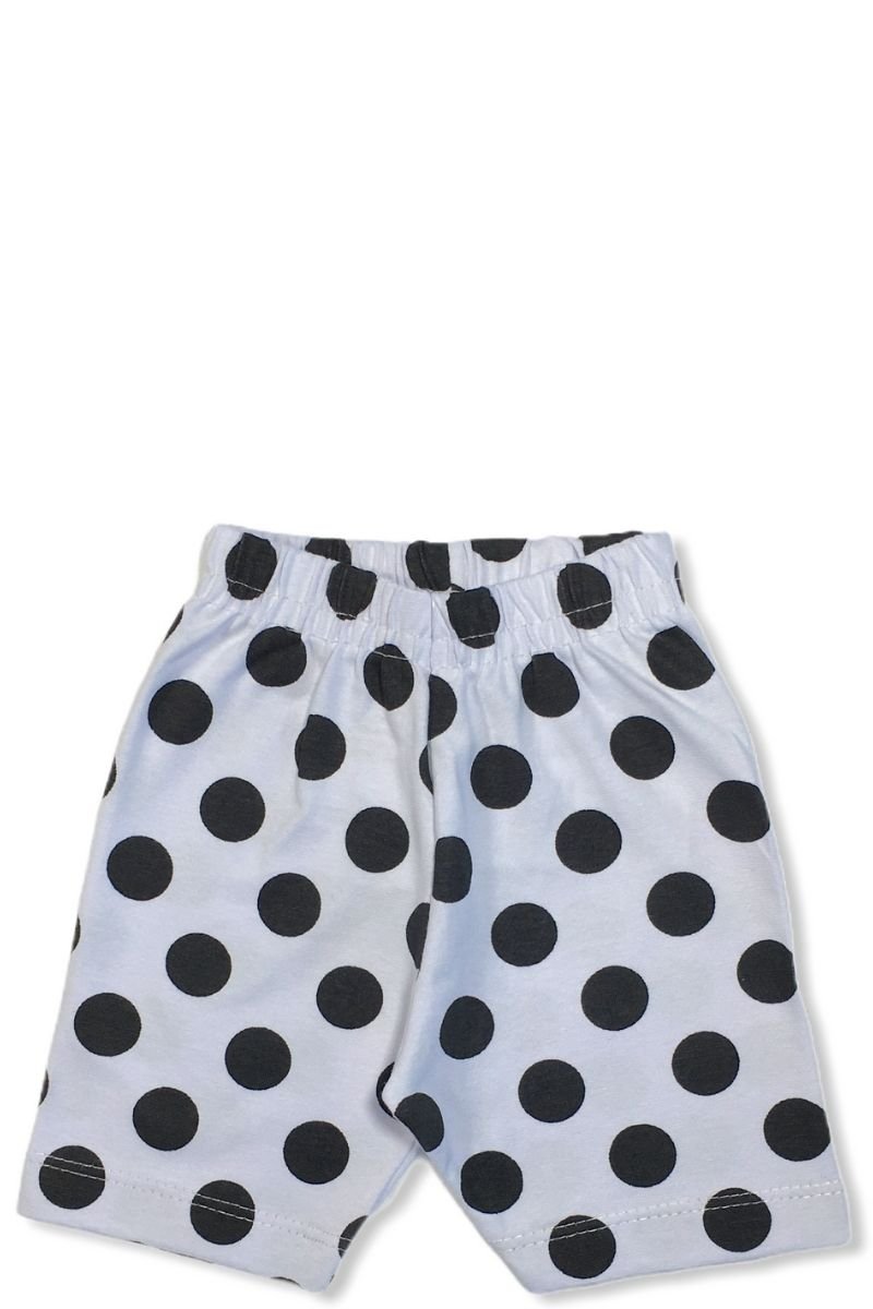 Short Bebê Ciclista Branco De Bolinhas