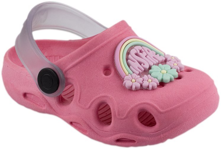Babuche Crocs Para Bebê Menina Arco Íris Rosa - Keto Baby