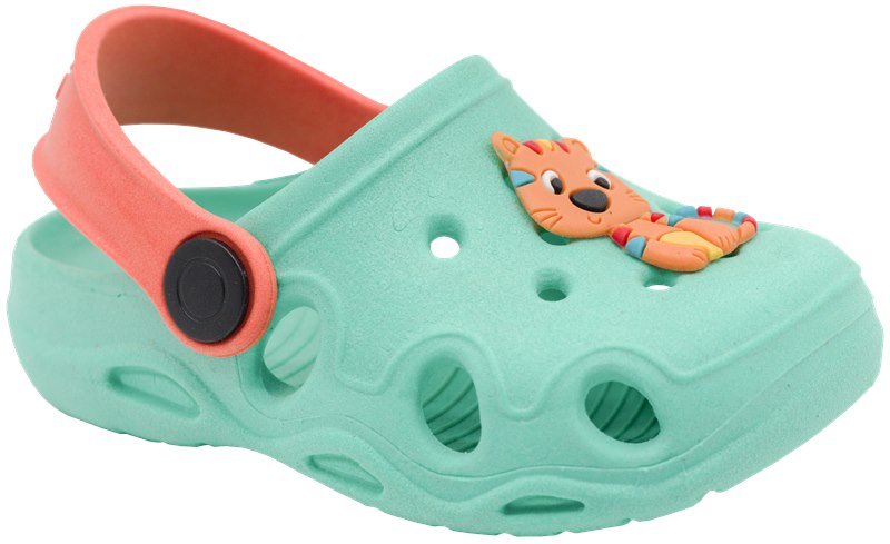 Babuche Crocs Para Bebê Menino Gato Verde Agua - Keto Baby