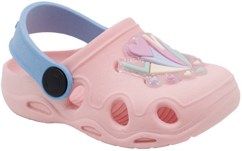 Babuche Crocs Para Bebê Menina Coracao Rosa Bebê - Keto Baby