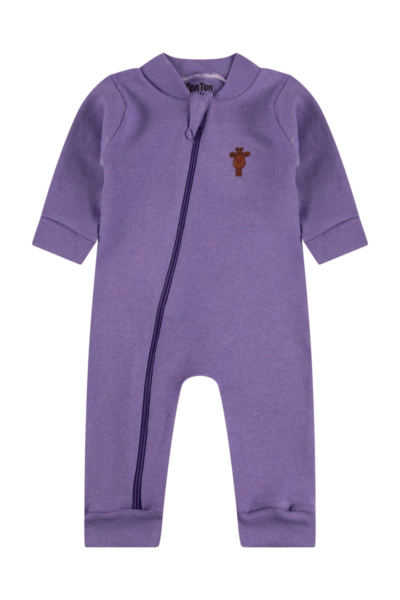 Macacão Bebê Unissex Girafinha Roxo - TonTon Kids