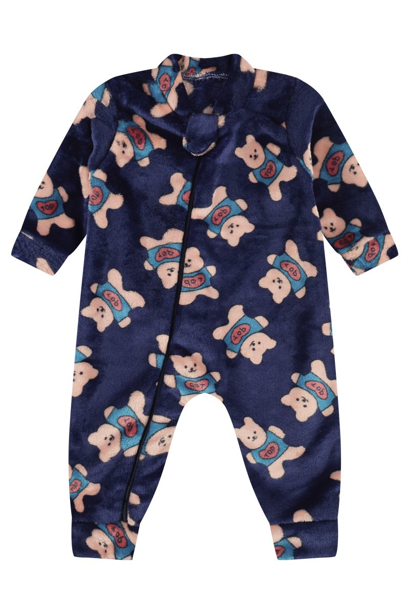 Macacão Fleece Bebê Unissex Urso Marinho Freedom Baby