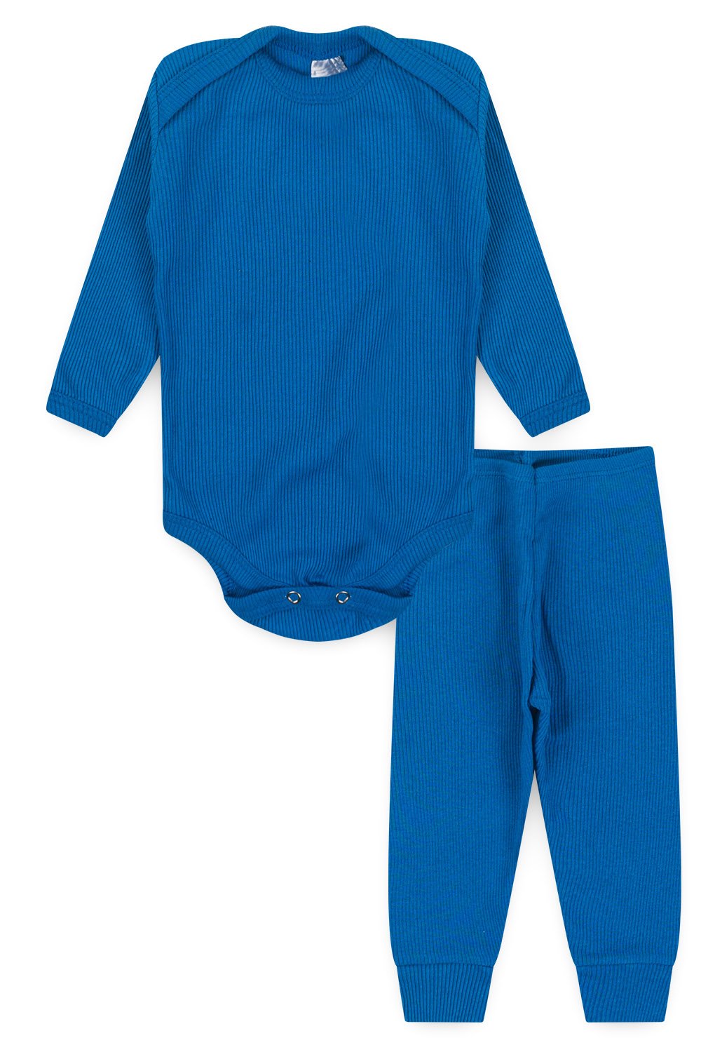 Conjunto Body Bebê 2 Peças Canelado Azul Royal - Orango Kids