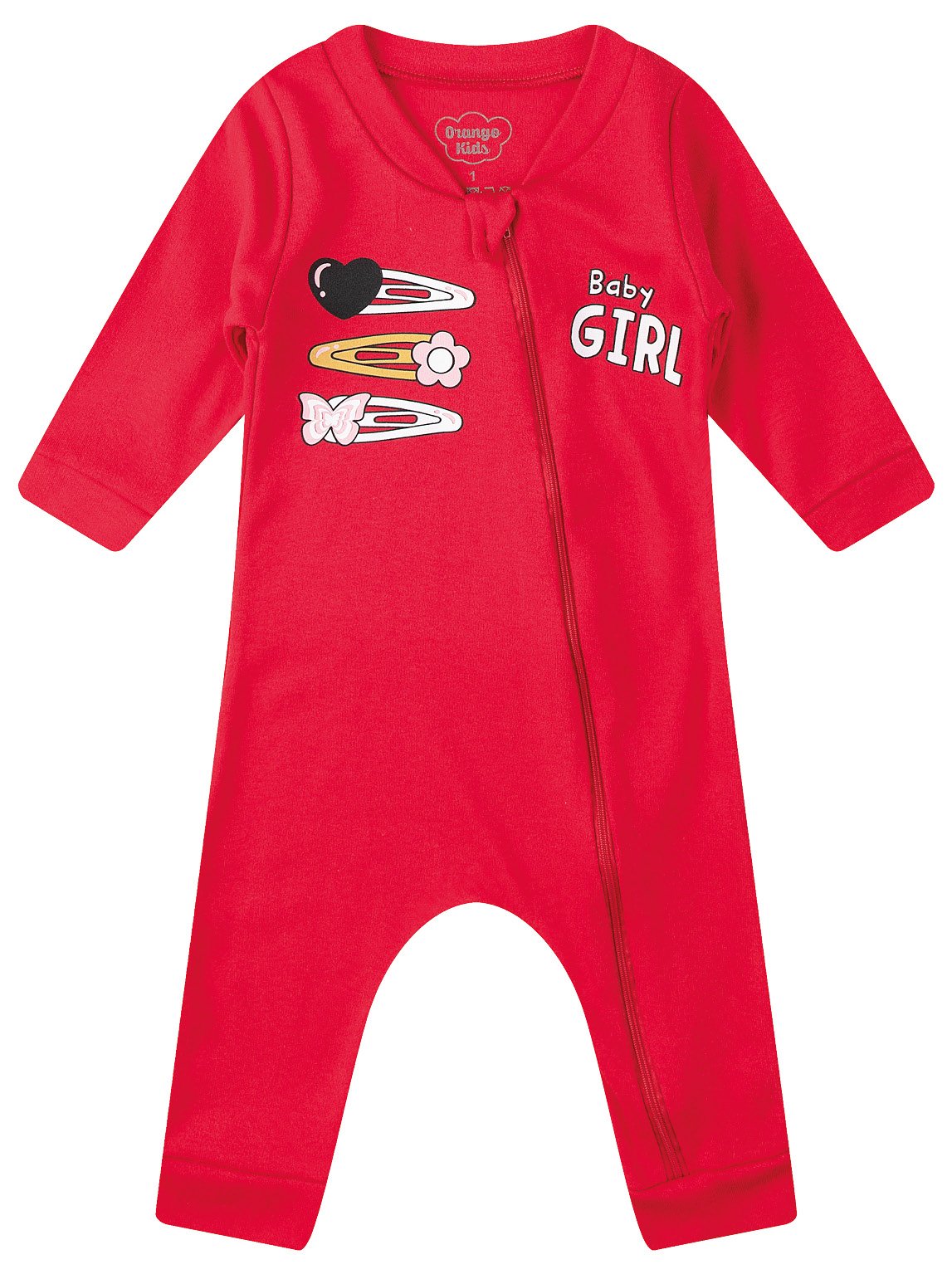 Macacão Bebê Menina Baby Girl Vermelho - Orango Kids