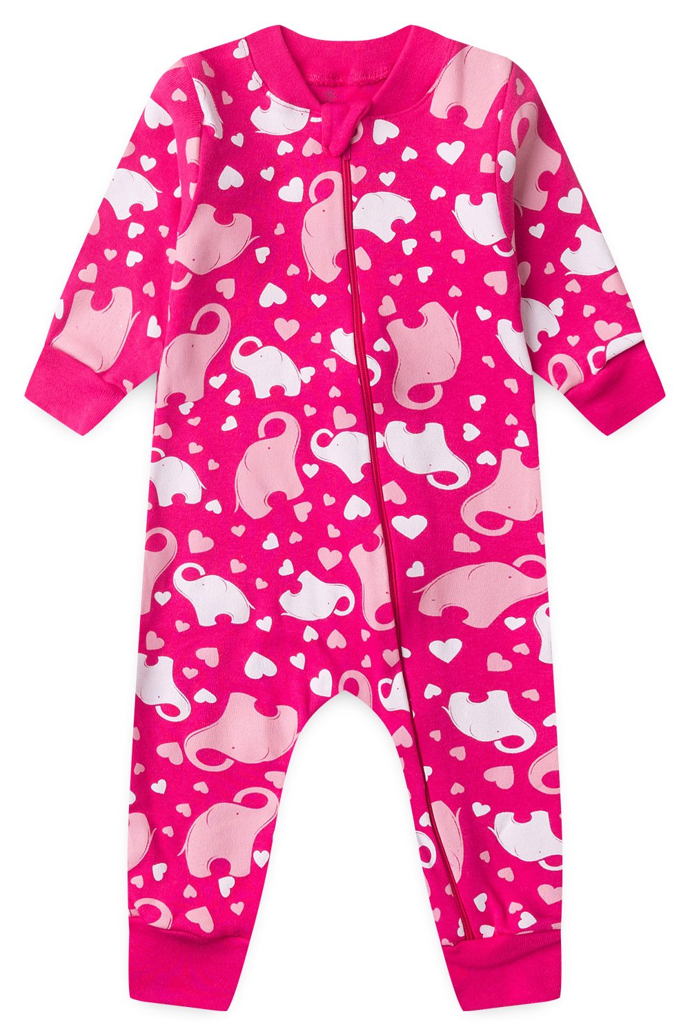 Macacão Bebê Menina Elefantes Pink - TonTon Kids