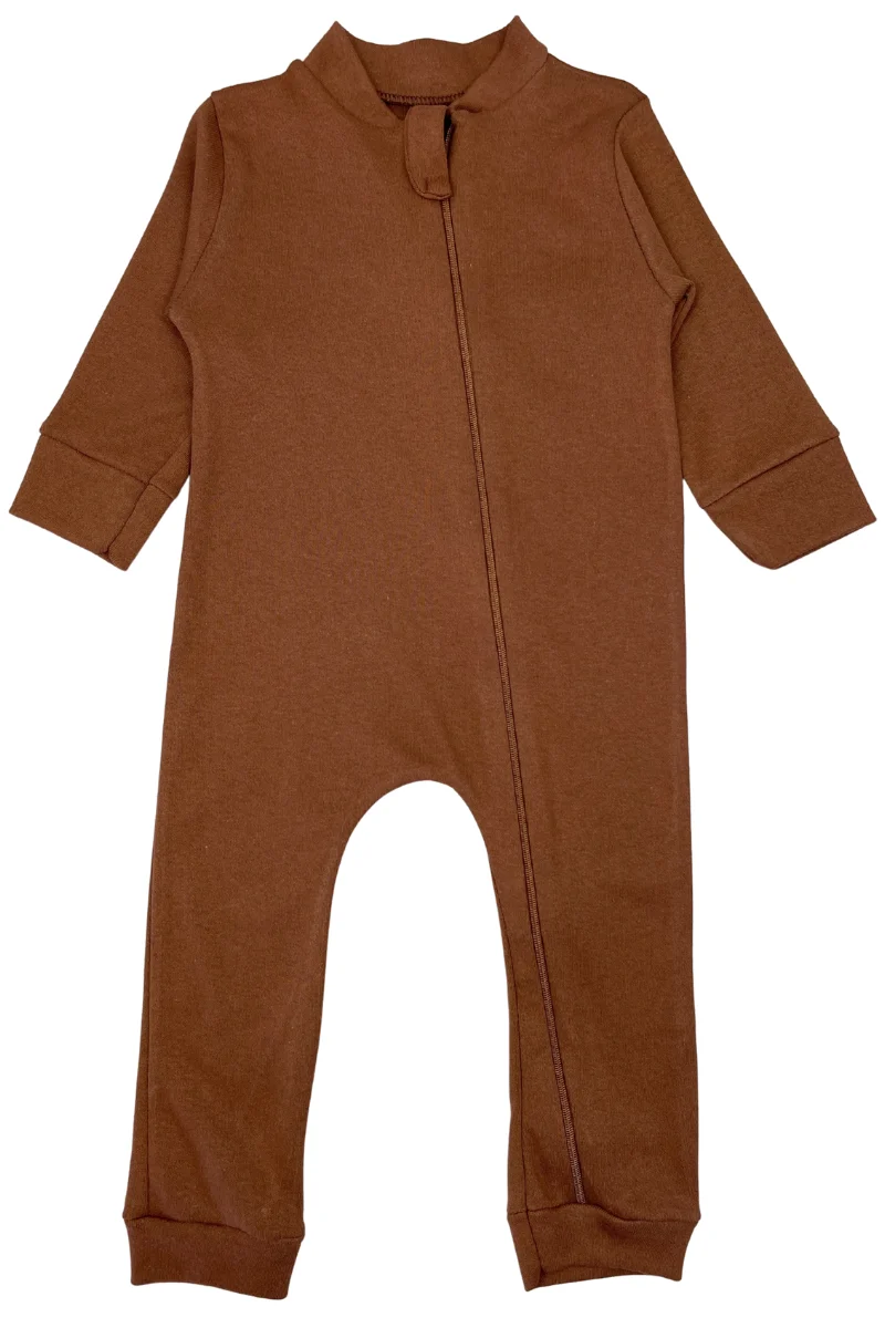 Macacão Bebê Menino Liso Marrom - Orango Kids