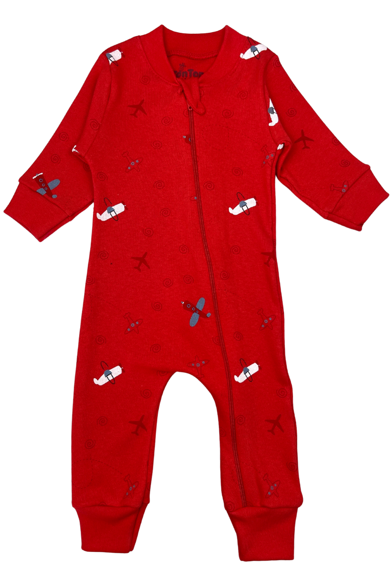 Macacão Bebê Menino Avioes Vermelho - TonTon Kids
