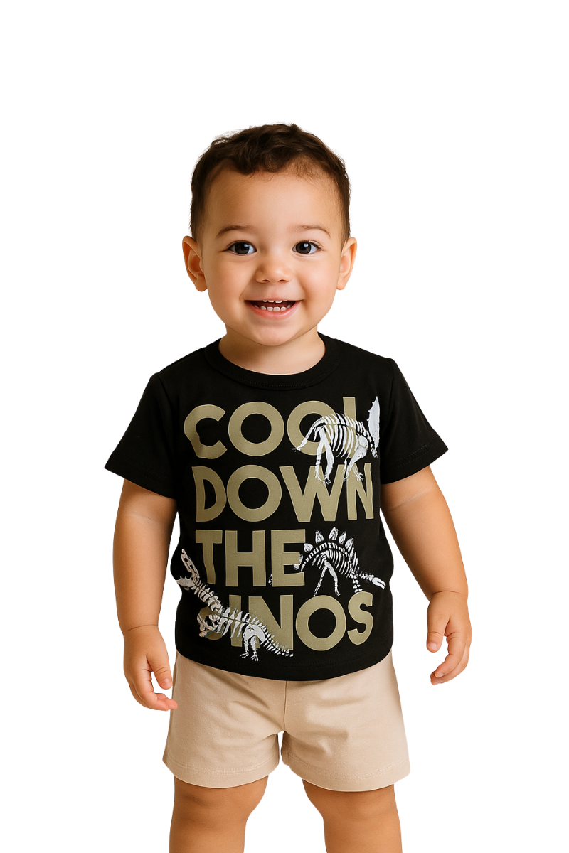 Conjunto Verão Menino The Dinos Preto - TonTon Kids