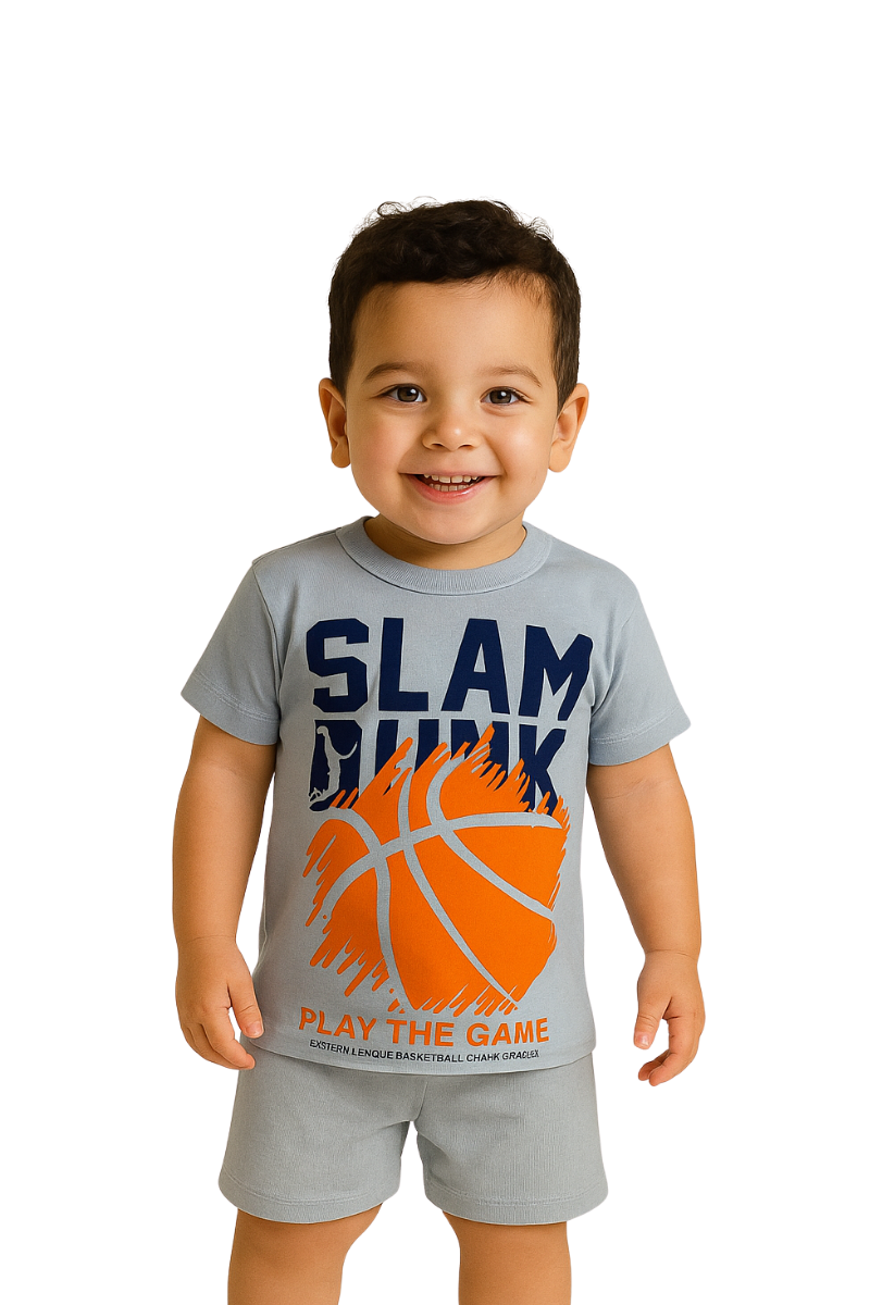 Conjunto Verão Menino Slam Dunk Azul - TonTon Kids