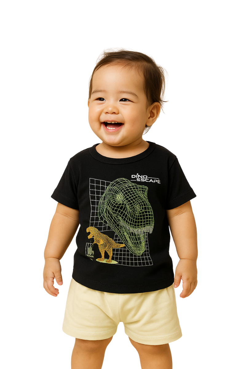 Conjunto Verão Menino Dino Preto - TonTon Kids