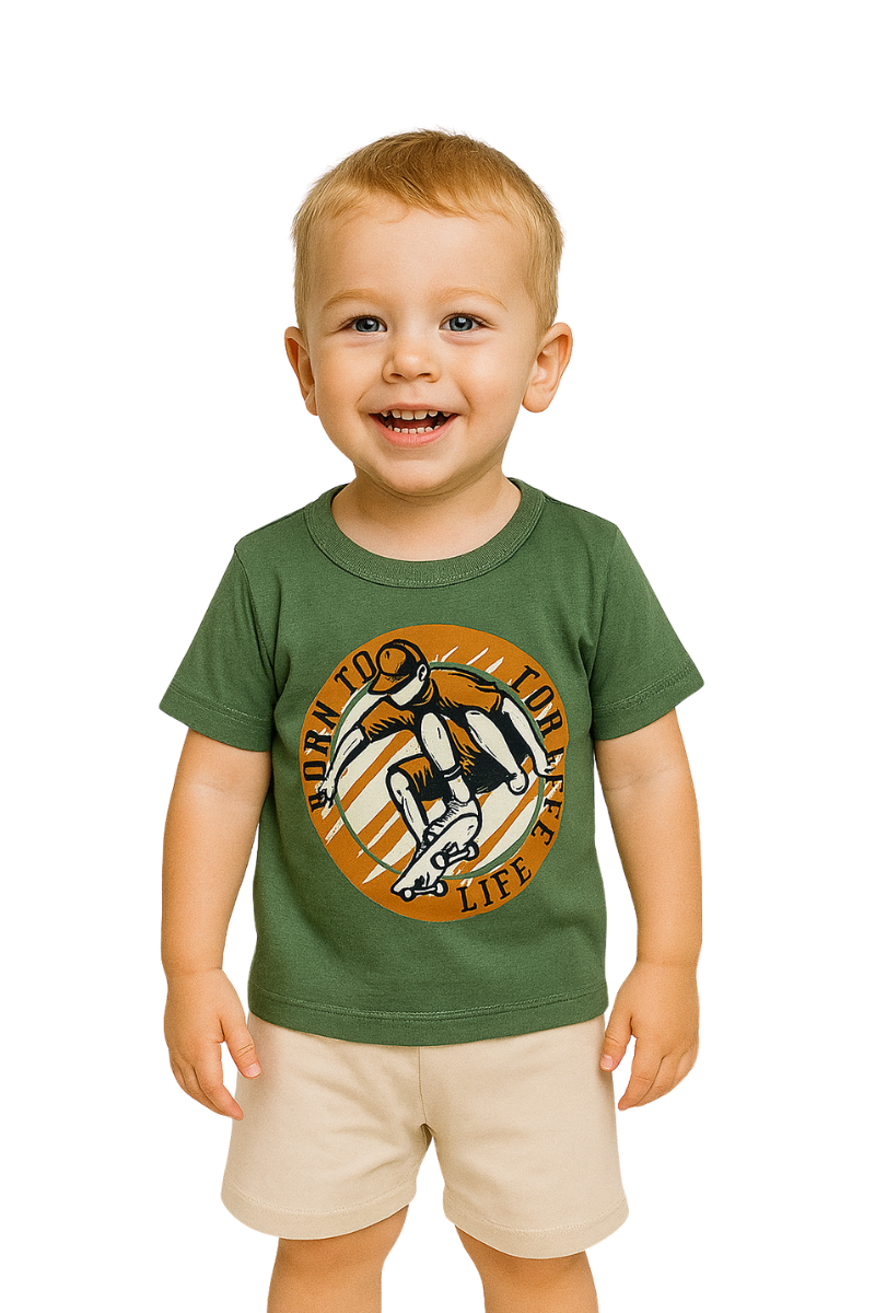 Conjunto Verão Menino Skate For Life Verde - TonTon Kids