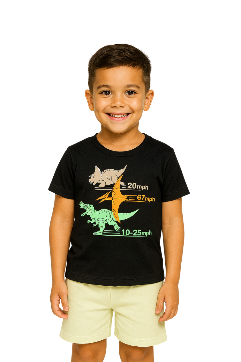 Conjunto Verão Menino Dinossauros Preto - TonTon Kids