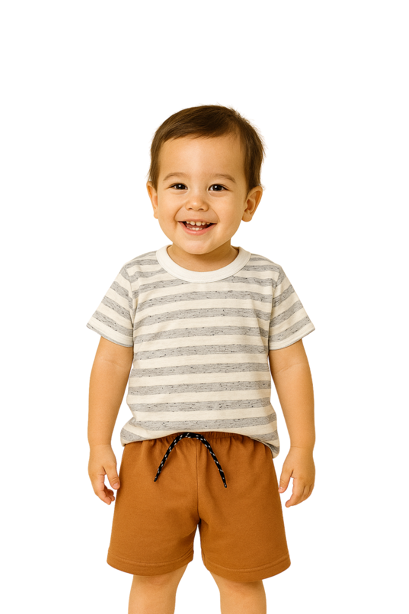 Conjunto Verão Menino Listras Mescla - TonTon Kids