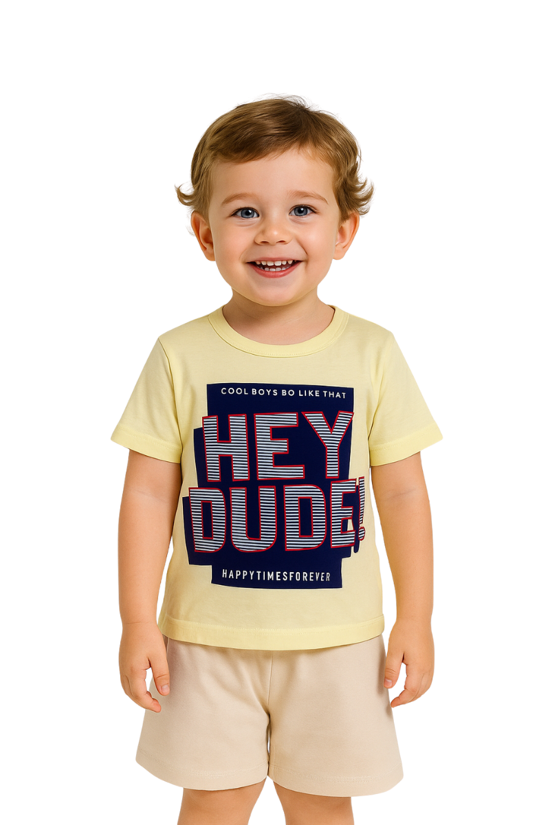 Conjunto Verão Menino Hey Dude Amarelo - TonTon Kids