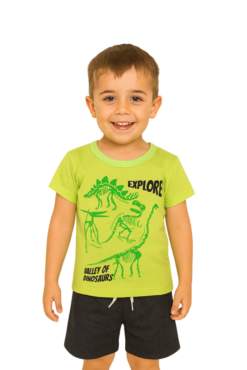 Conjunto Verão Menino Explore Verde Limao - Orango Kids