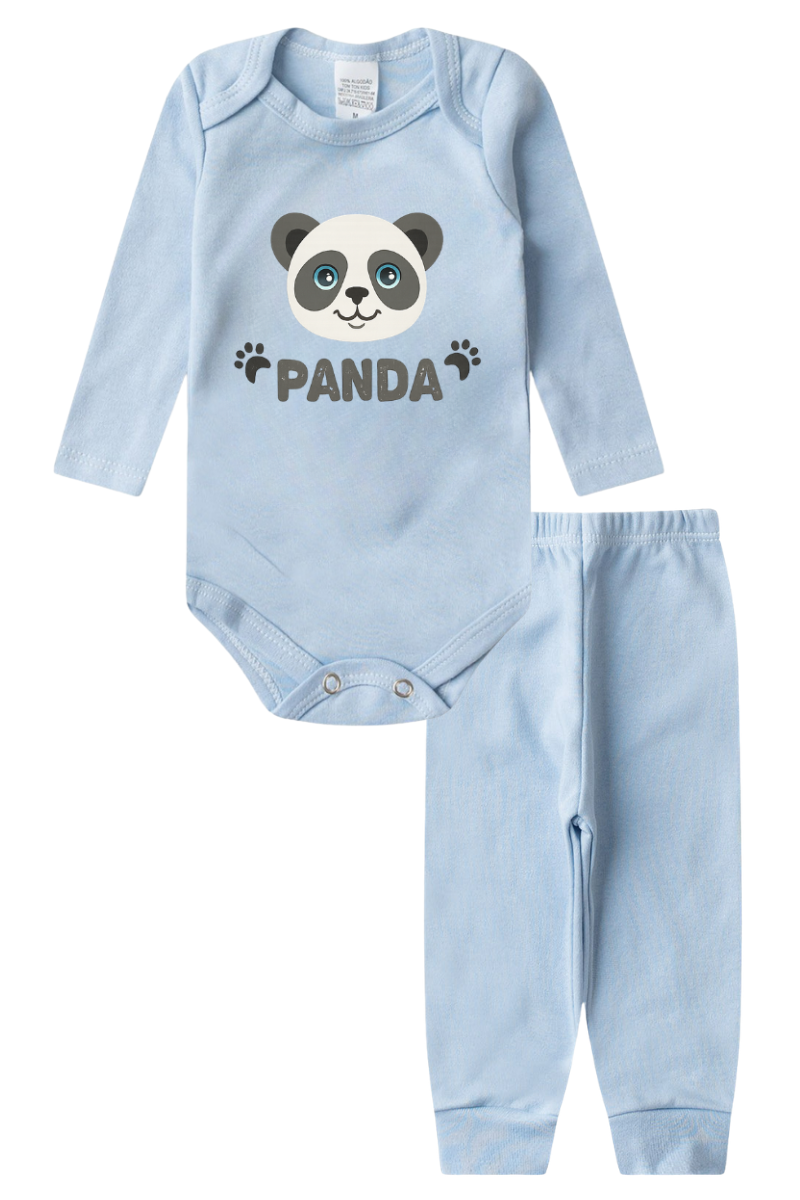 Conjunto Body Bebê Inverno Menino 2 Peças Panda - TonTon Kids